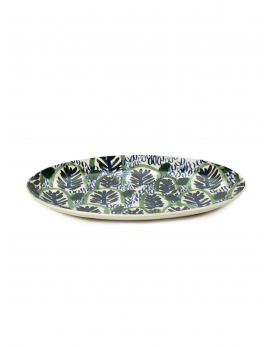 PLATE OVAL 1 BLUE-GREEN
